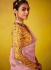 Light rose glass tissue sequins embroidered wedding saree with blouse 2157